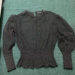 Zara Black and White Dotted Blouse